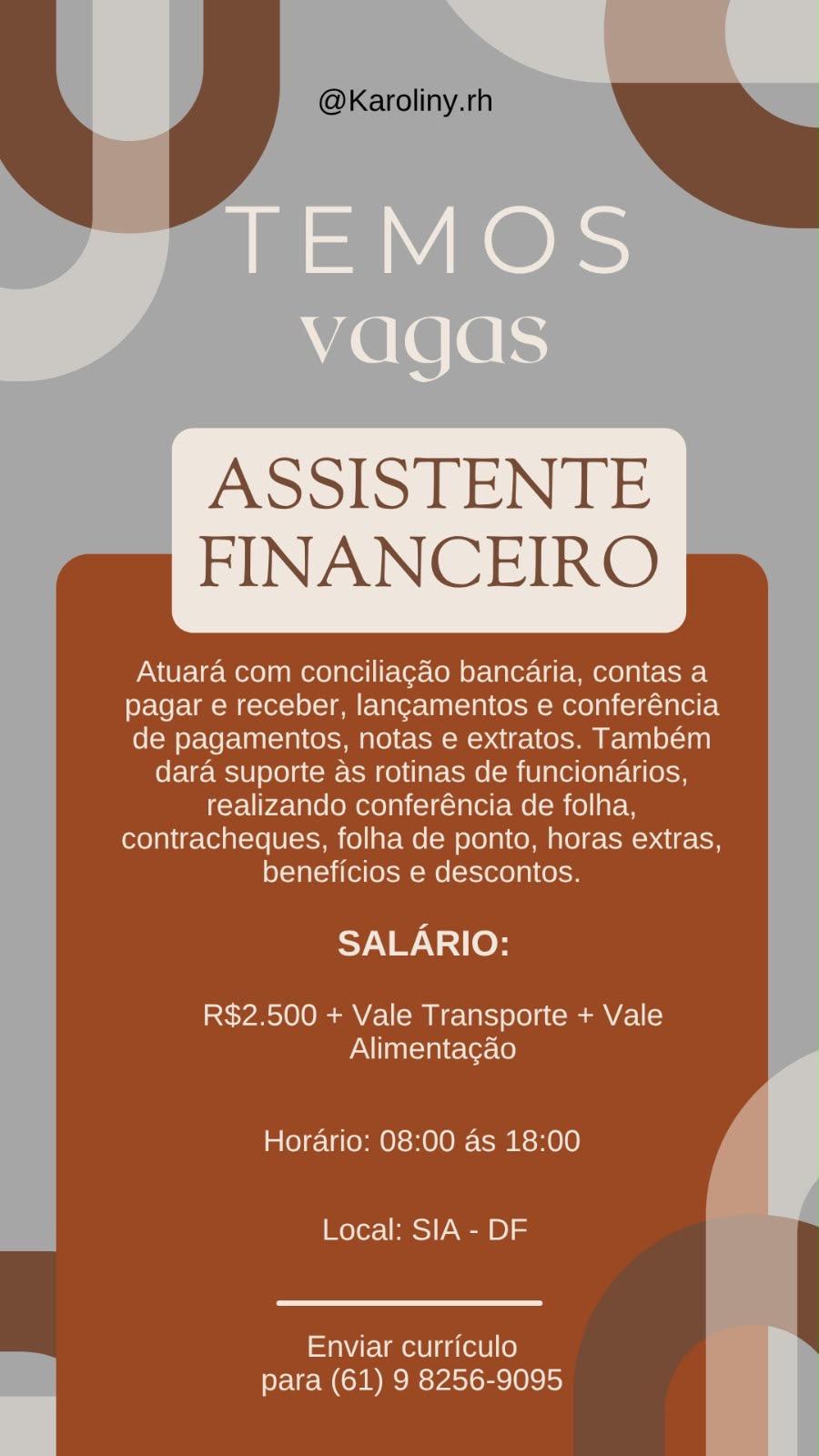 Card com os dados da vaga. As informações estão dentro da imagem.