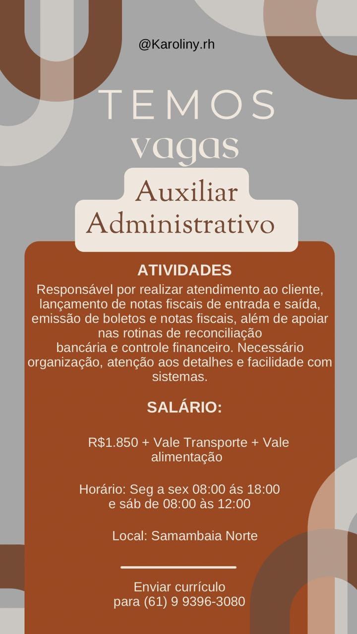 Card com os dados da vaga. As informações estão dentro da imagem.