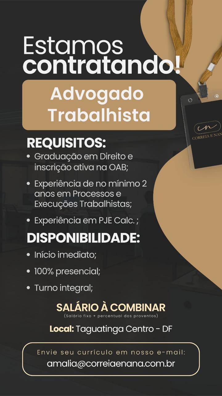 Card com os dados da vaga. As informações estão dentro da imagem.