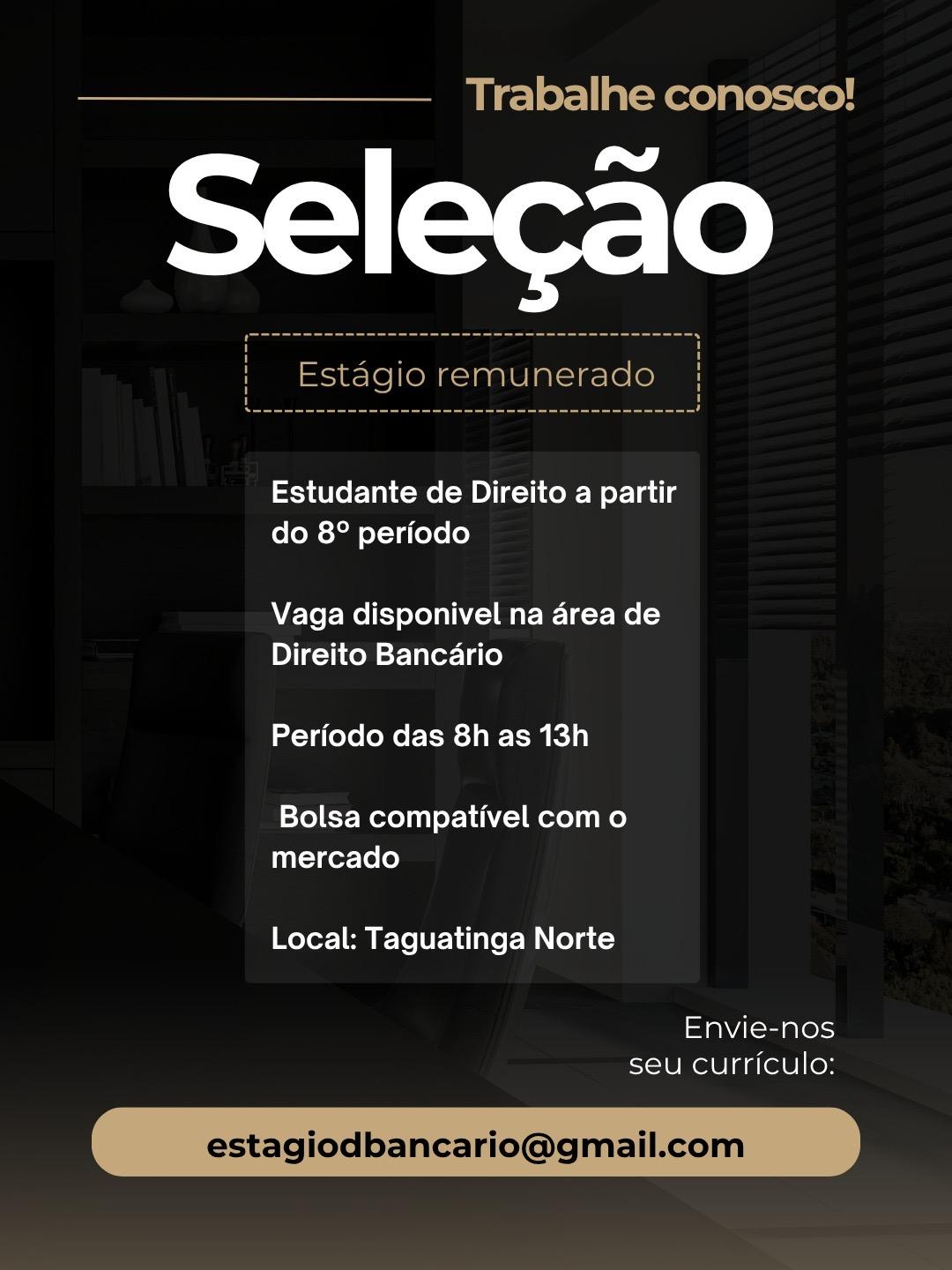 Card com os dados da vaga. As informações estão dentro da imagem.